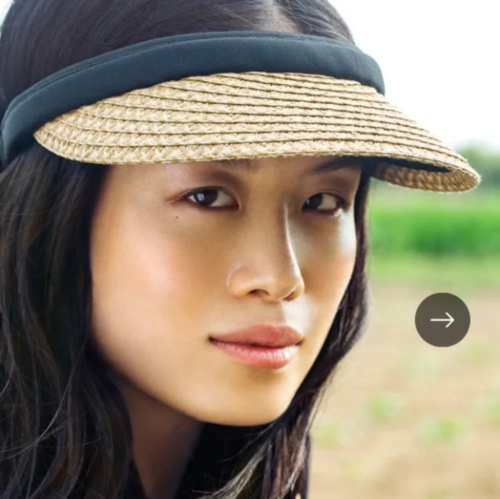 Eric Javits "The Bradfield" Straw Visor with Black Band - Picture 4 of 7